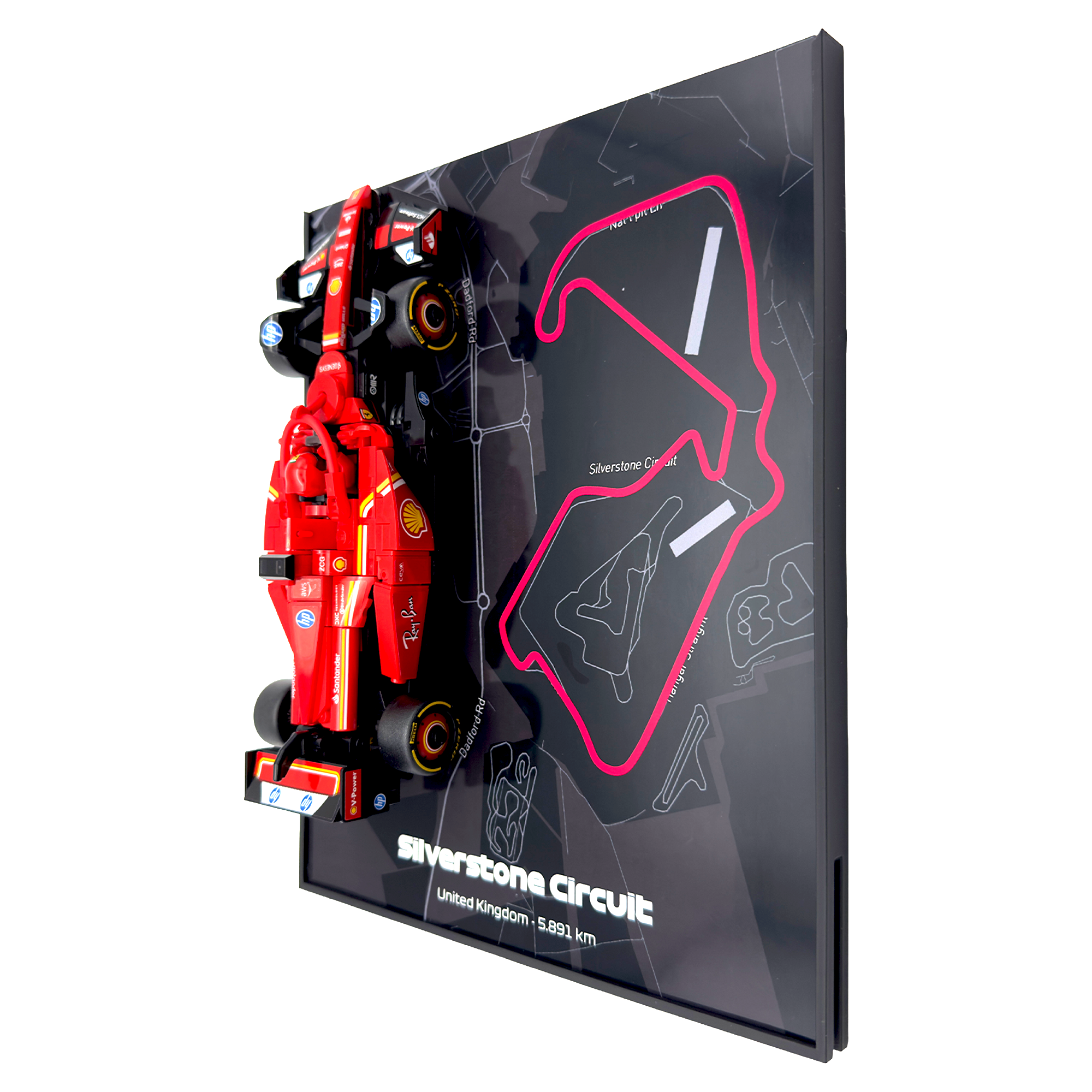 Silverstone Map Backdrop Display Stand For LEGO Speed Champions F1 Race Car