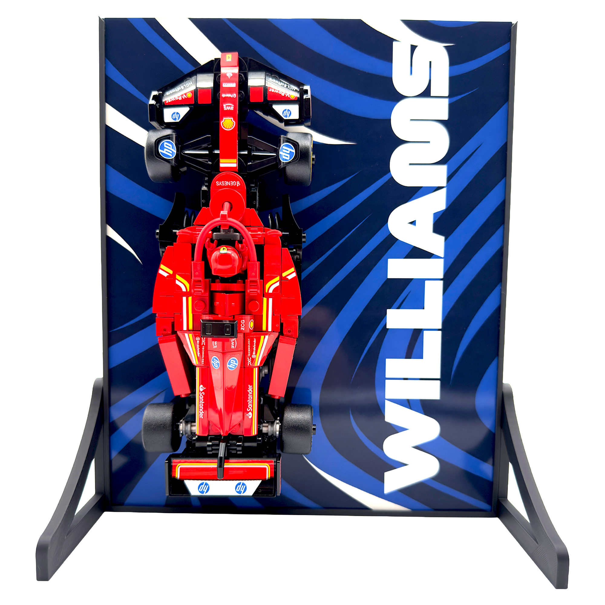 Abstract Backdrop Display Stand For LEGO Speed Champions Williams FW46 F1 Race Car