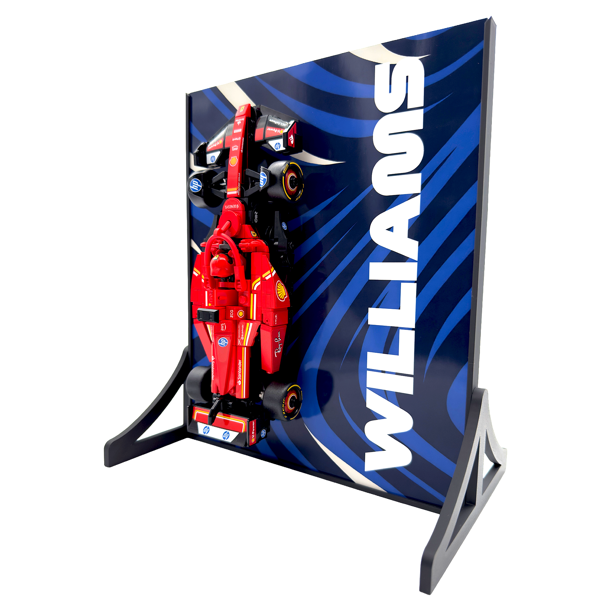 Abstract Backdrop Display Stand For LEGO Speed Champions Williams FW46 F1 Race Car