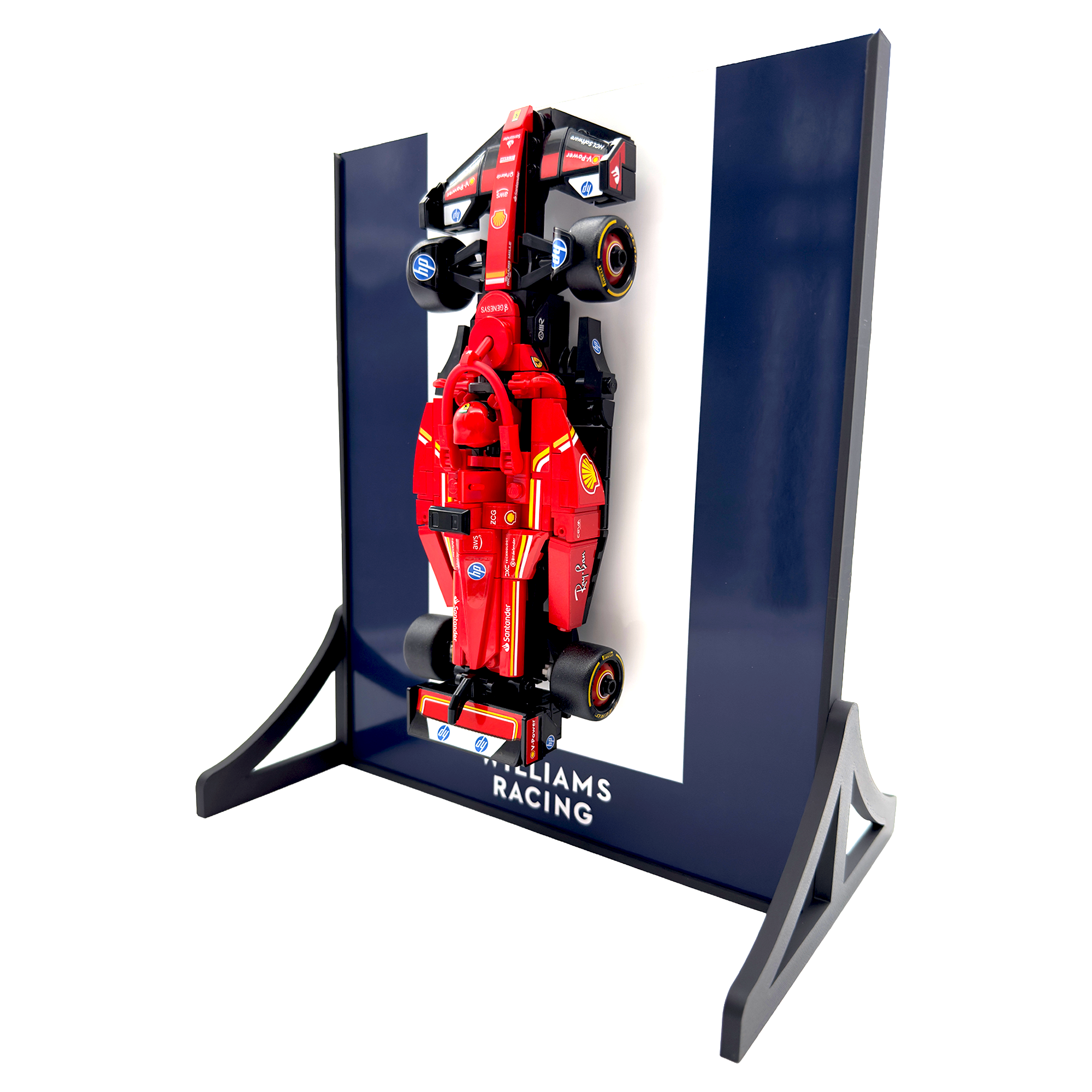 Colour Block Backdrop Display Stand For LEGO Speed Champions Williams FW46 F1 Race Car