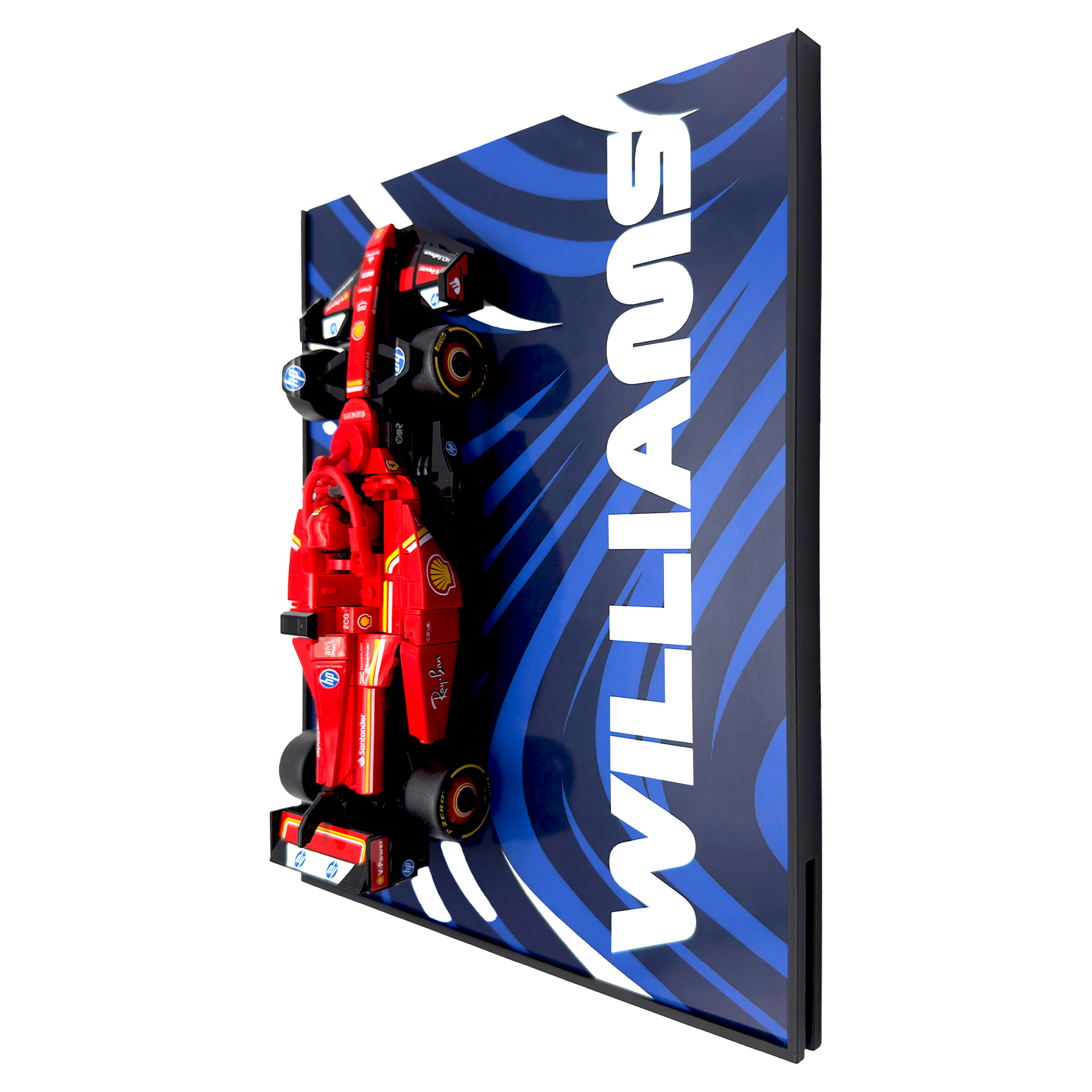 Abstract Backdrop Display Stand For LEGO Speed Champions Williams FW46 F1 Race Car