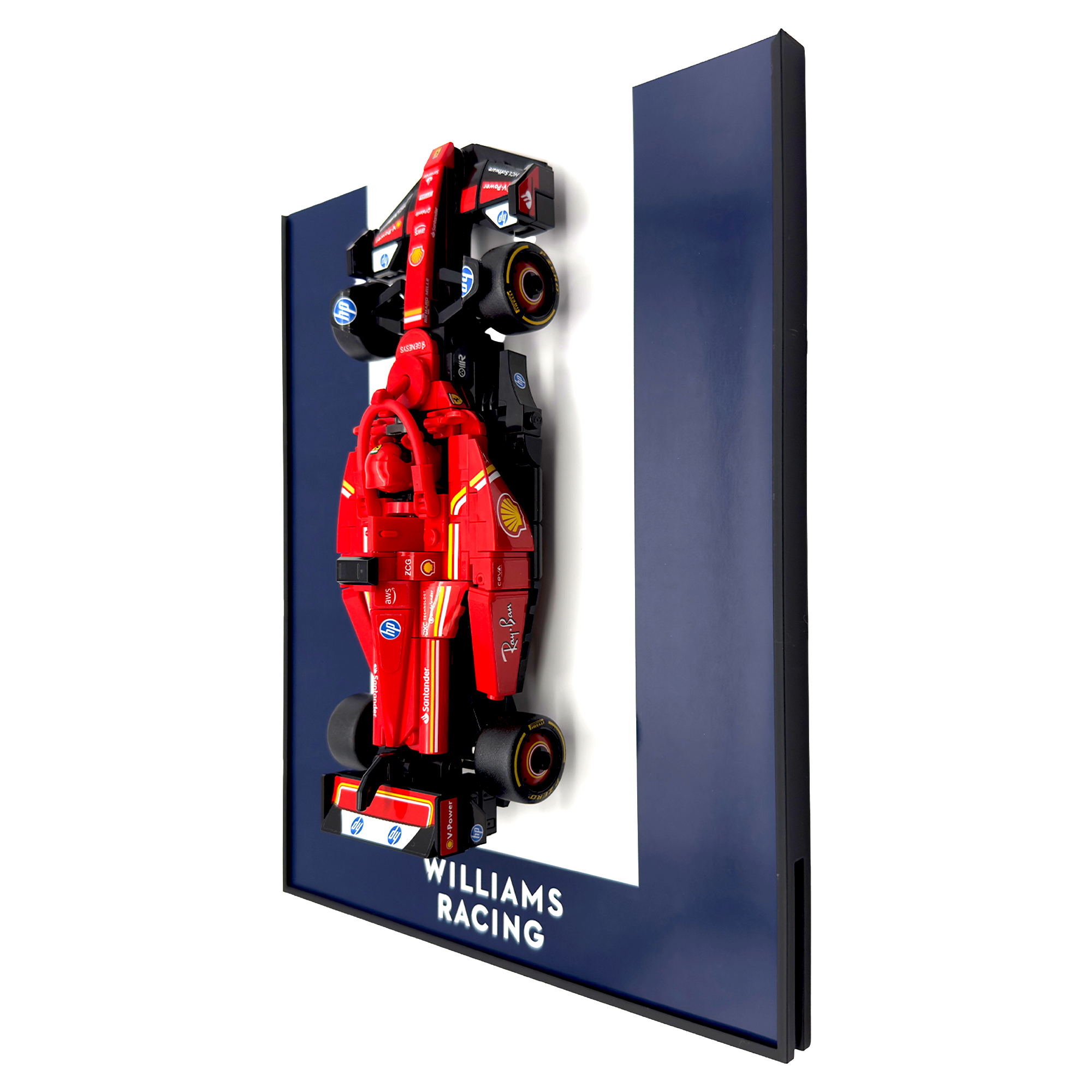 Colour Block Backdrop Display Stand For LEGO Speed Champions Williams FW46 F1 Race Car